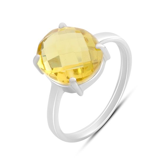 Серебряное кольцо с цитрином nano 3.95ct