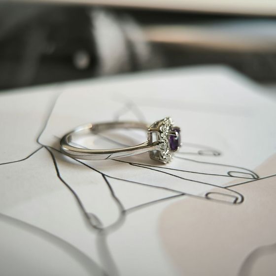 Silver ring with amethyst 0.345ct
