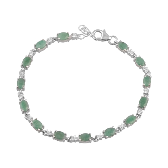 Серебряный браслет с изумрудом 6.66ct