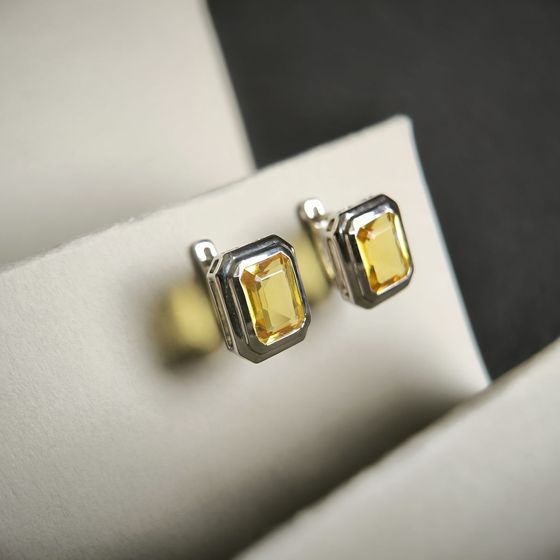 Срібні сережки з цитрином nano 5.925ct