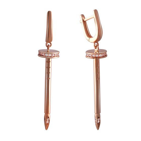 Золотые серьги с фианитами 0.6ct