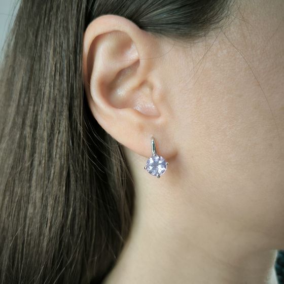 Серебряные серьги с аметистом