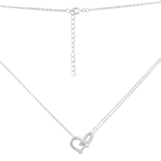 Silver necklace with phianites