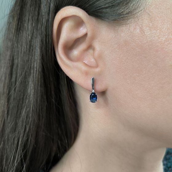 Серебряные серьги с сапфиром nano 1.163ct