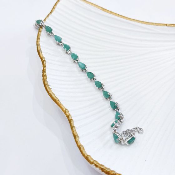 Срібний браслет зі смарагдом 6.717ct