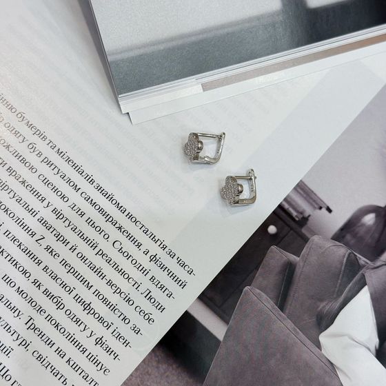 Silver Earrings with Fianites