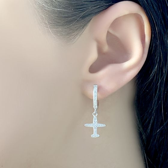 Silver Earrings with Fianites