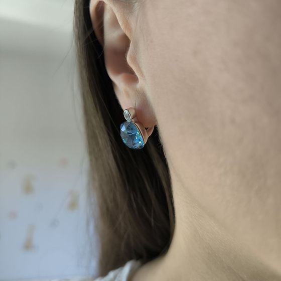 Silver Earrings with Fianites