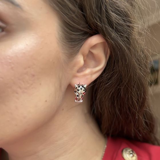 Silver earrings with phianites, semallu