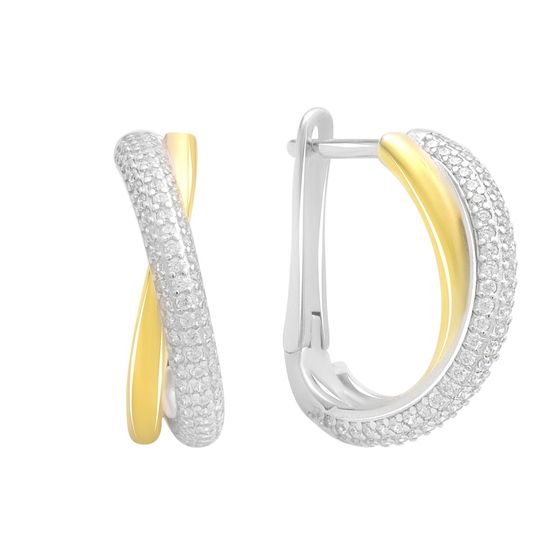 Silver Earrings with Fianites