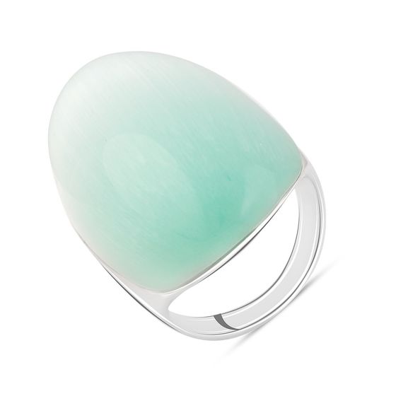 Silver cat's eye ring