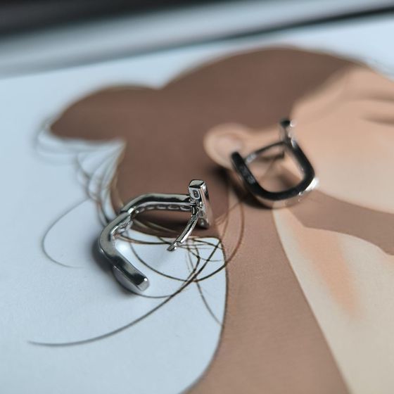 Silver Earrings with Fianites