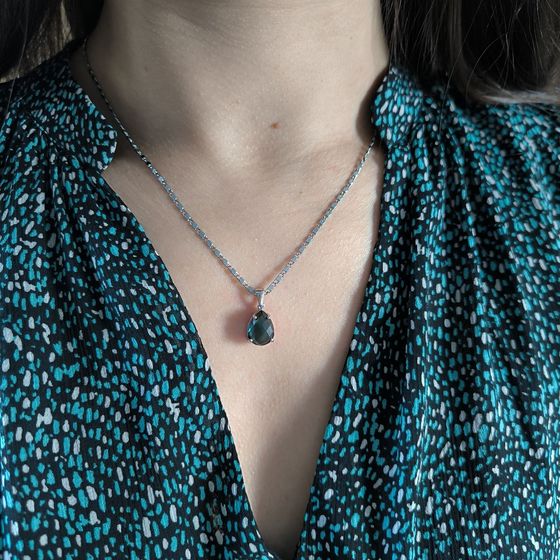 Серебряная подвеска с топазом Лондон Блю 3.2ct