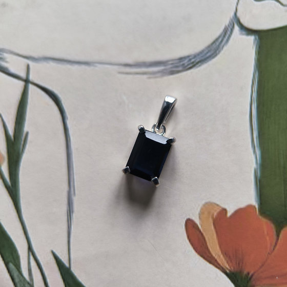 Срібна підвіска з сапфіром nano 1.26ct