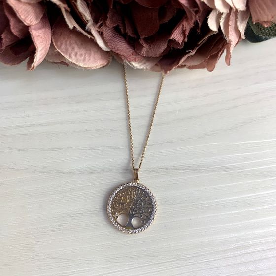 Золотая подвеска с фианитами 0.45ct