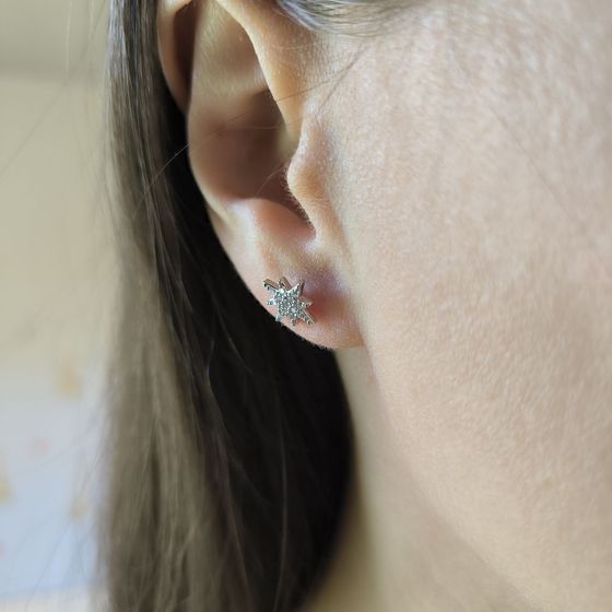 Silver Earrings with Fianites