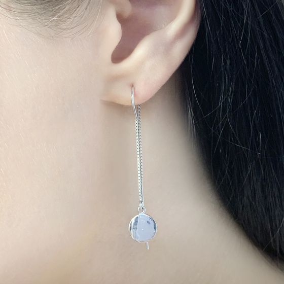 Silver earrings without stones