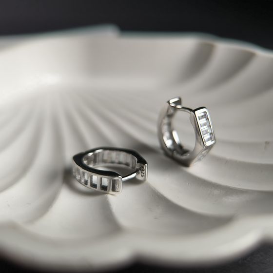Silver Earrings with Fianites