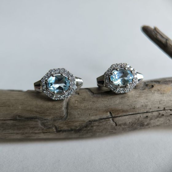 Срібні сережки з топазом 3.86ct