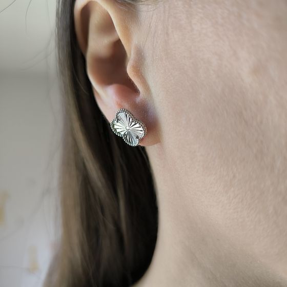 Silver earrings without stones
