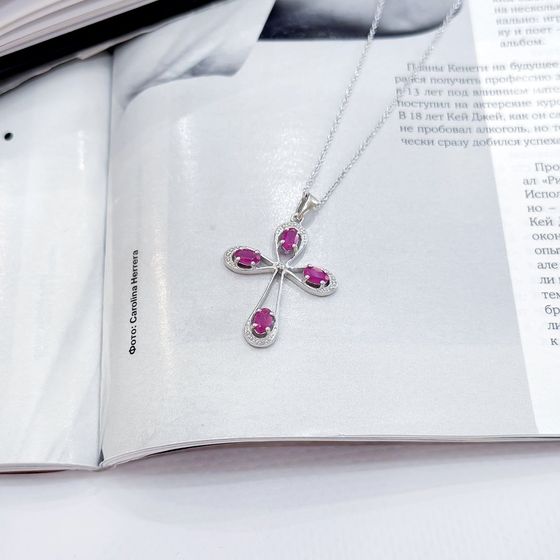 Срібне кольє з рубіном 1.329ct