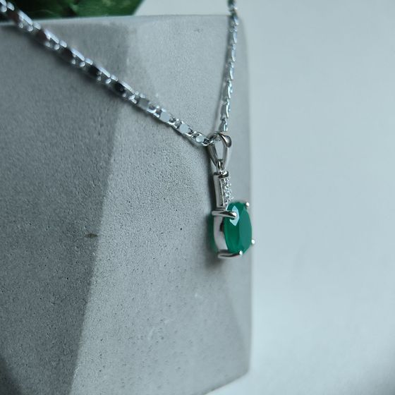 Серебряная подвеска с агатом