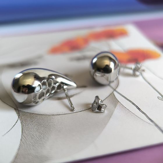 Silver earrings without stones