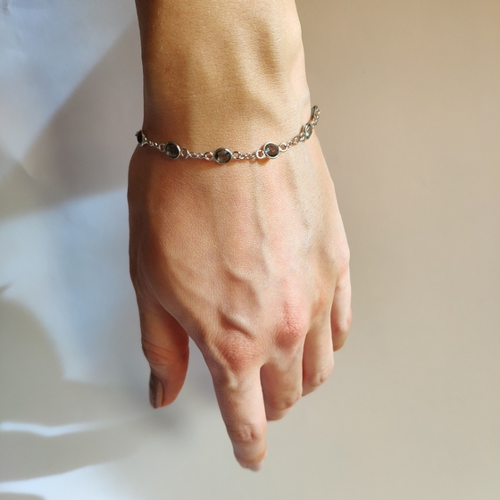 Серебряный браслет с топазом Лондон Блю 5.283ct