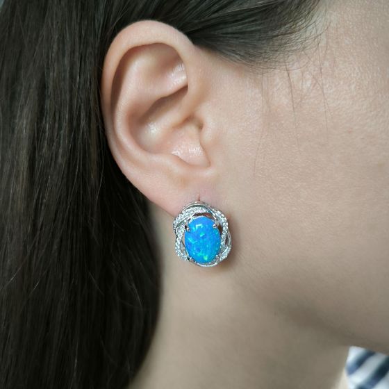 Серебряные серьги с опалом 5.625ct