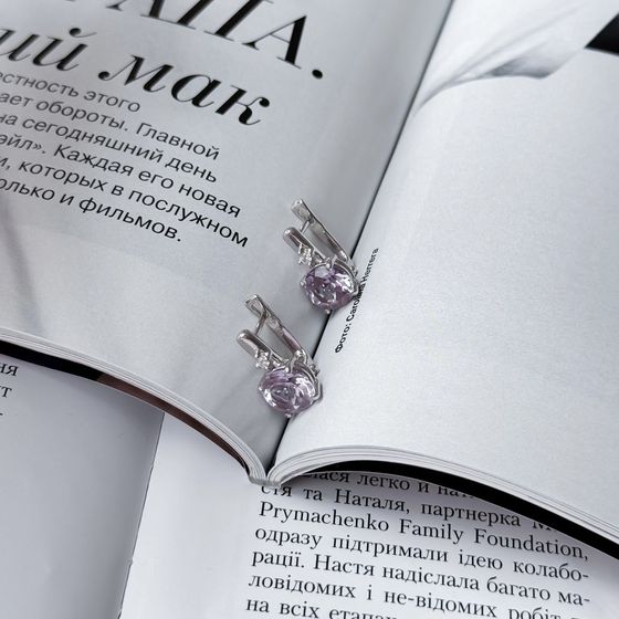 Серебряные серьги с аметистом 3.307ct