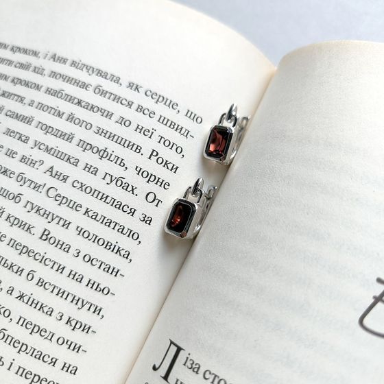 Серебряные серьги с гранатом 3.81ct