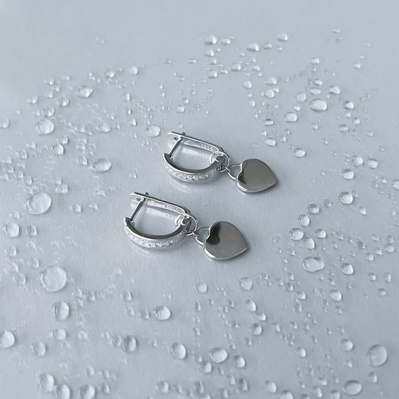 Silver Earrings with Fianites