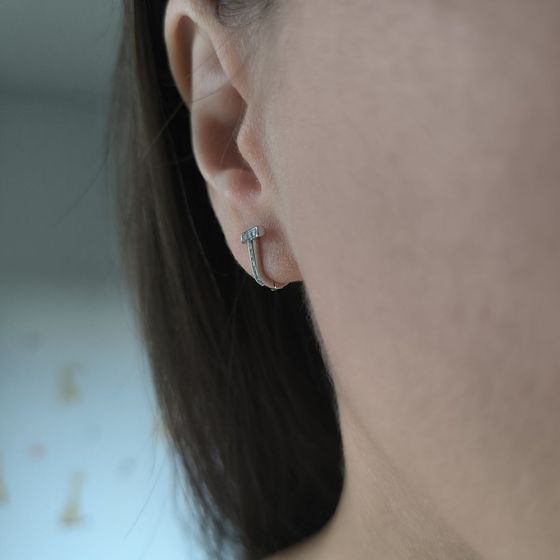 Серебряные серьги с фианитами