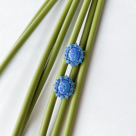 Silver earrings with opal 3.848ct