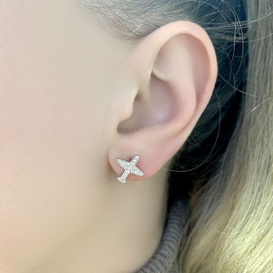 Silver Earrings with Fianites