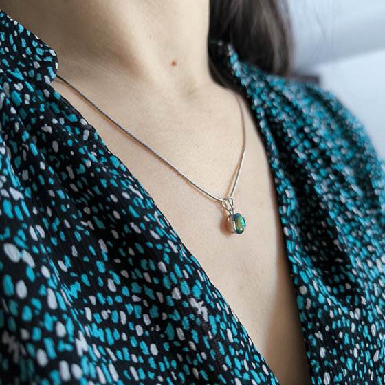 Серебряная подвеска с мистик топазом 0.933ct