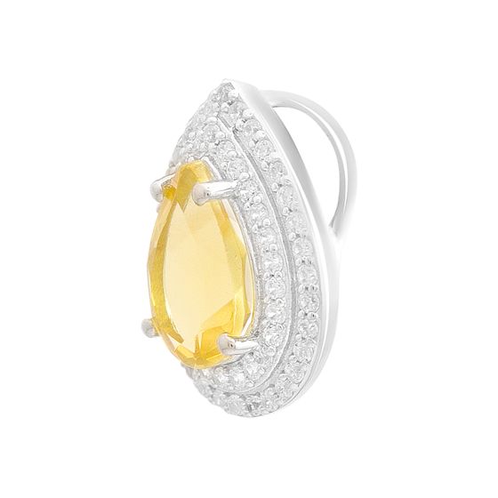 Серебряная подвеска с цитрином nano 2.301ct, фианитами