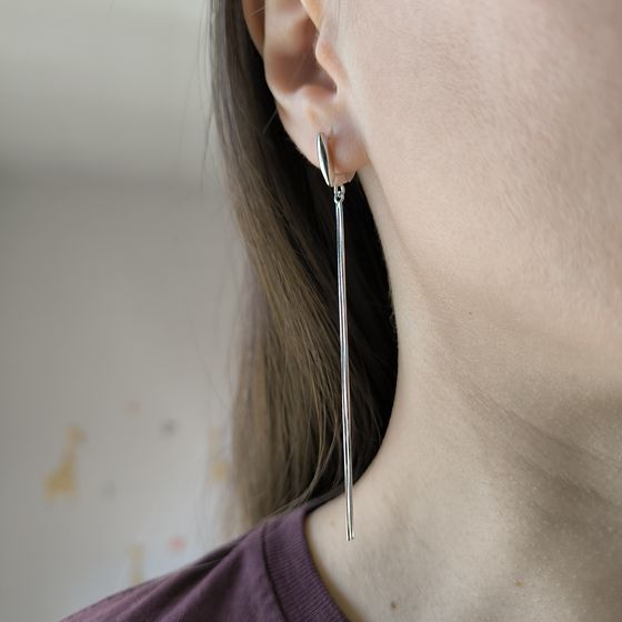 Silver earrings without stones