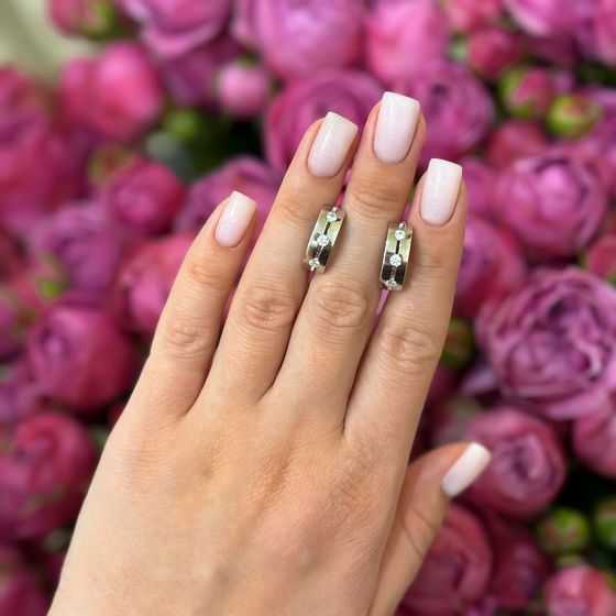 Серебряные серьги с фианитами