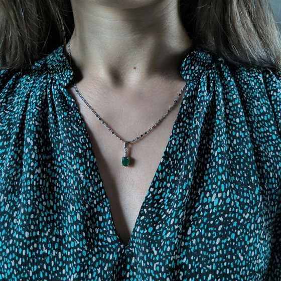 Серебряная подвеска с агатом