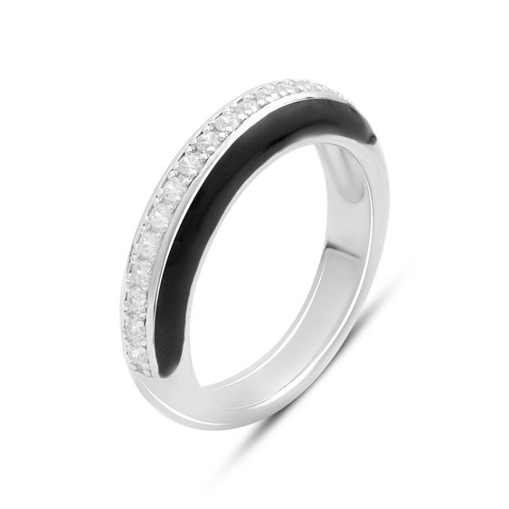 Silver ring with phianites, semallu