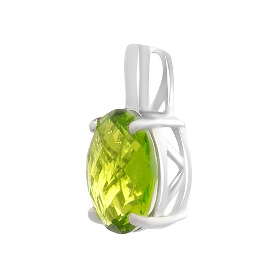 Silver pendant with a 2.338-carat chrysolite