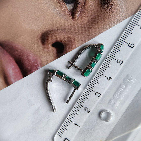 Серебряные серьги с агатом 2.405ct