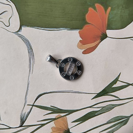 Silver pendant with 0.1ct fianites