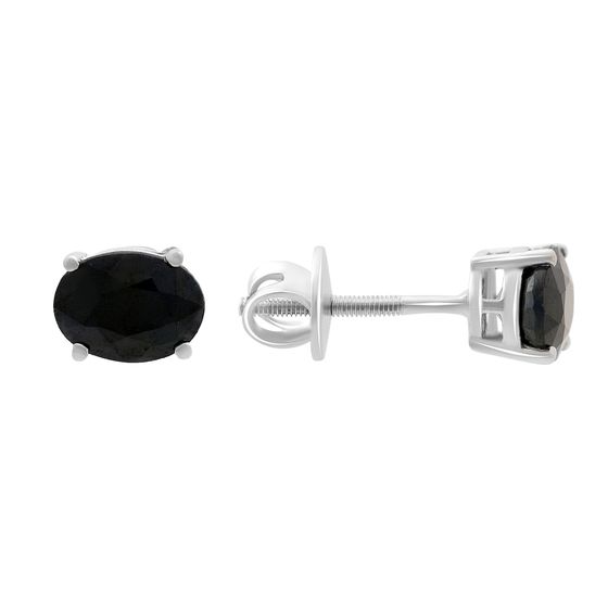 Silver earrings with sapphire 3.192ct