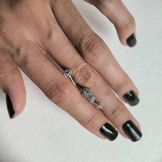 Серебряный пирсинг с фианитами