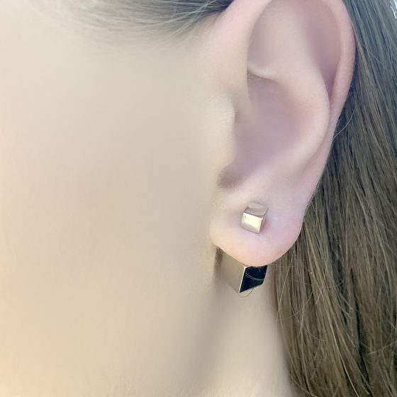 Silver earrings without stones