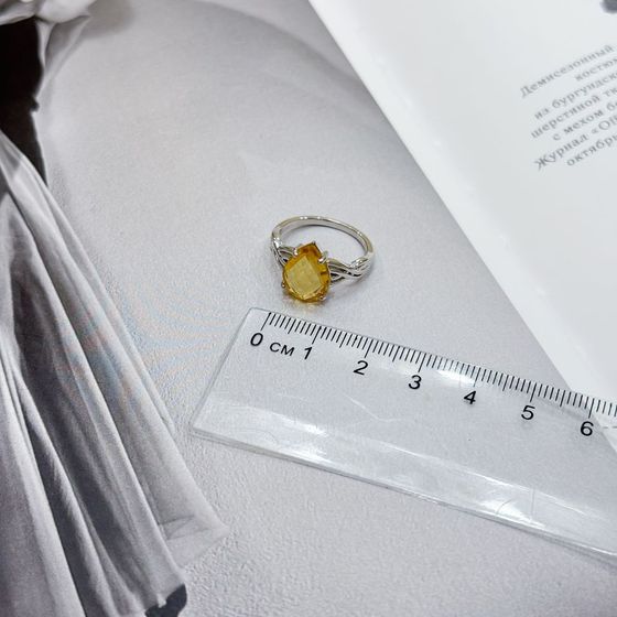 Silver ring with citrine nano 3.05ct