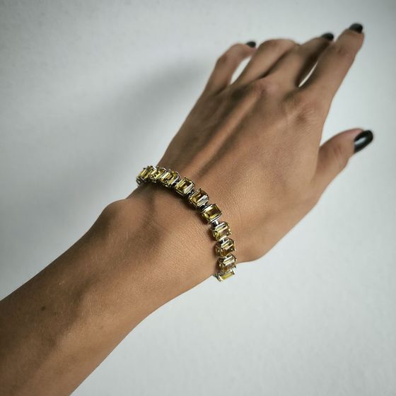 Серебряный браслет с цитрином nano