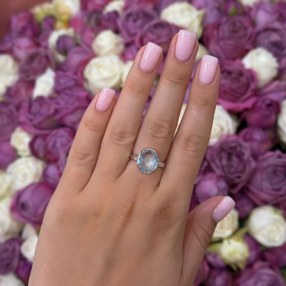 Серебряное кольцо с топазом 5.442ct